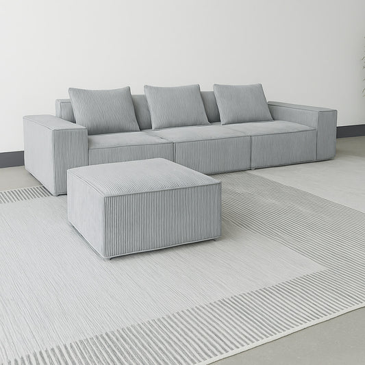 SOLENE Compressed 3-seater Sofa with Matching Ottoman –  300cm