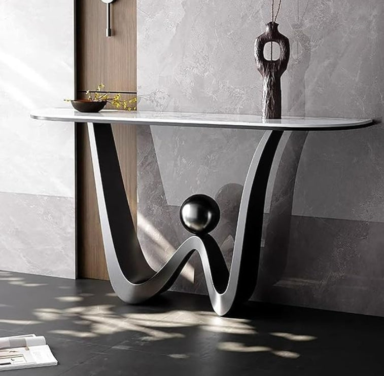 SAGITTARIUS Console Table – Sculptural Design with Marble Top
