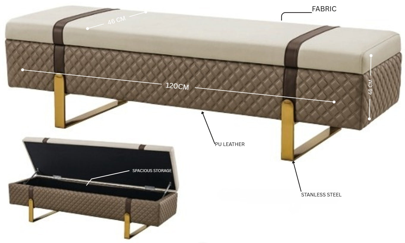 GAMBINI Luxe Storage Ottoman Bench – Modern Luxury with Intelligent Design