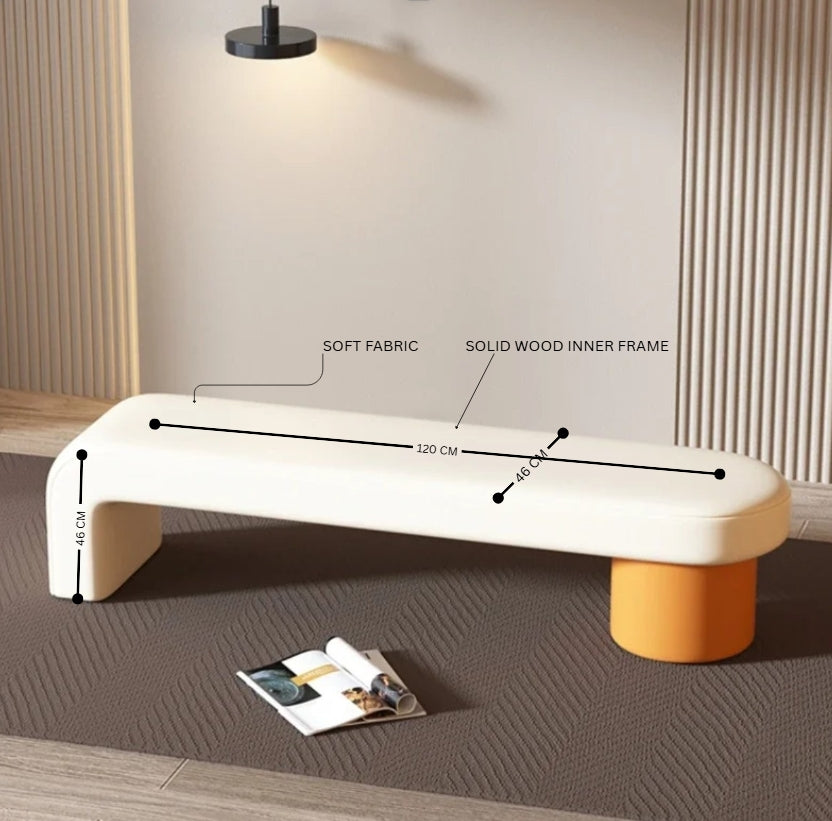RIEU Designer Ottoman Bench – Contemporary Minimalism with Luxury Flair