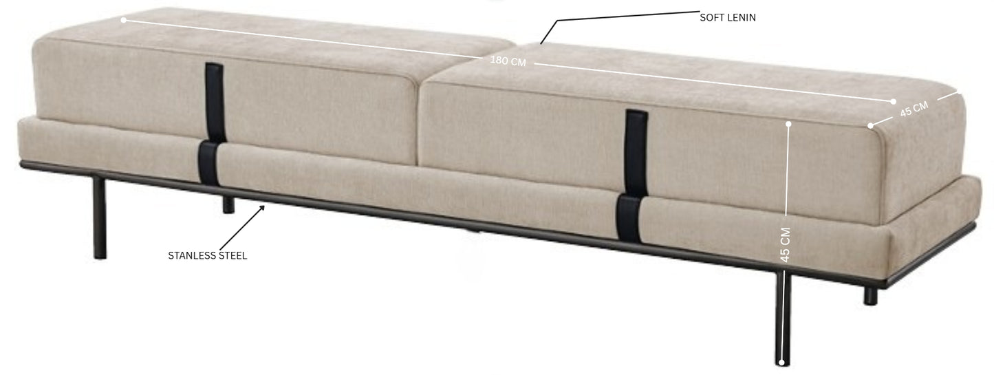 SAVOY Luxe Ottoman Bench – Contemporary Elegance with Modern Edge