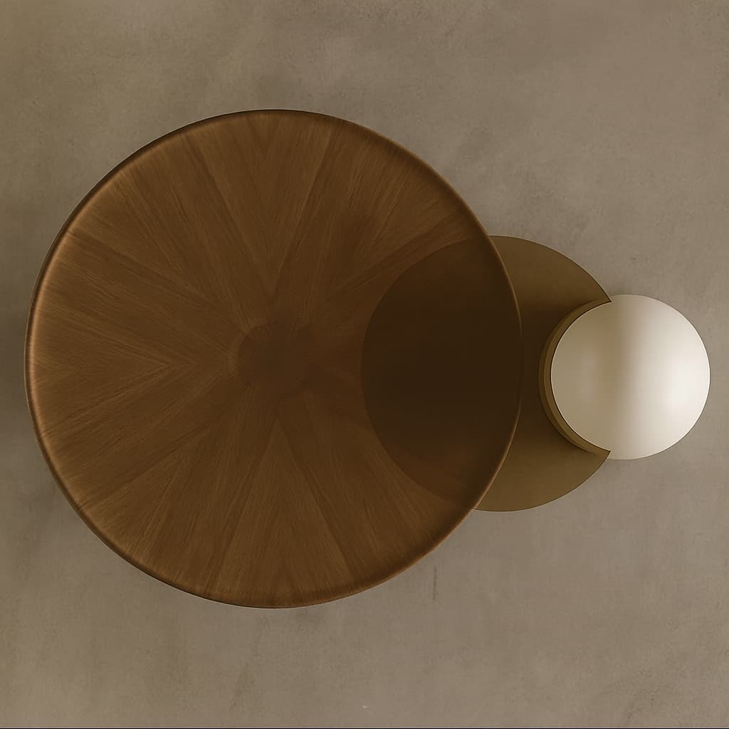 TAVOLA MILANO Coffee & Side Table Set – Natural Walnut Veneer with Titanium Base