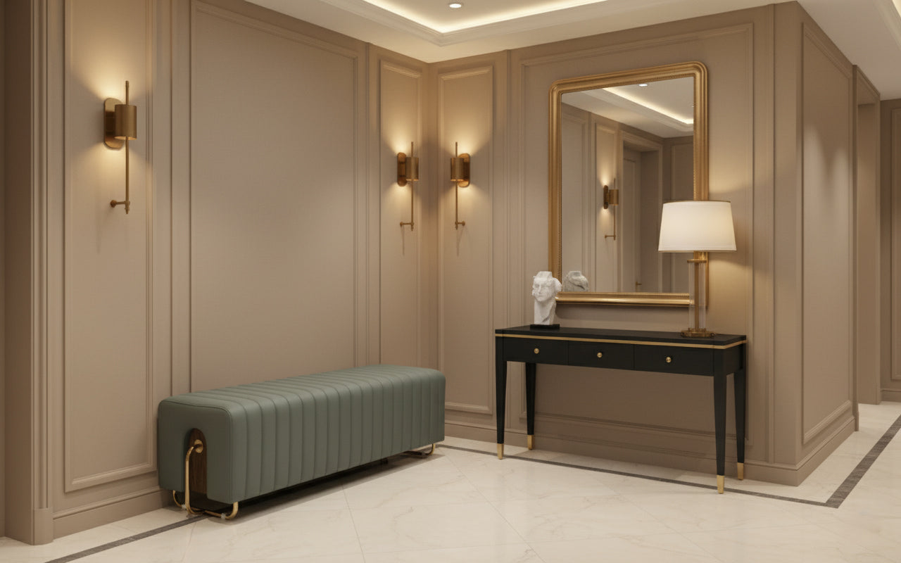 VERT MAJESTIC Luxe Ottoman Bench – Modern Sophistication with Timeless Design
