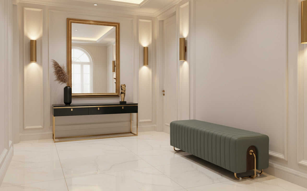 VERT MAJESTIC Luxe Ottoman Bench – Modern Sophistication with Timeless Design