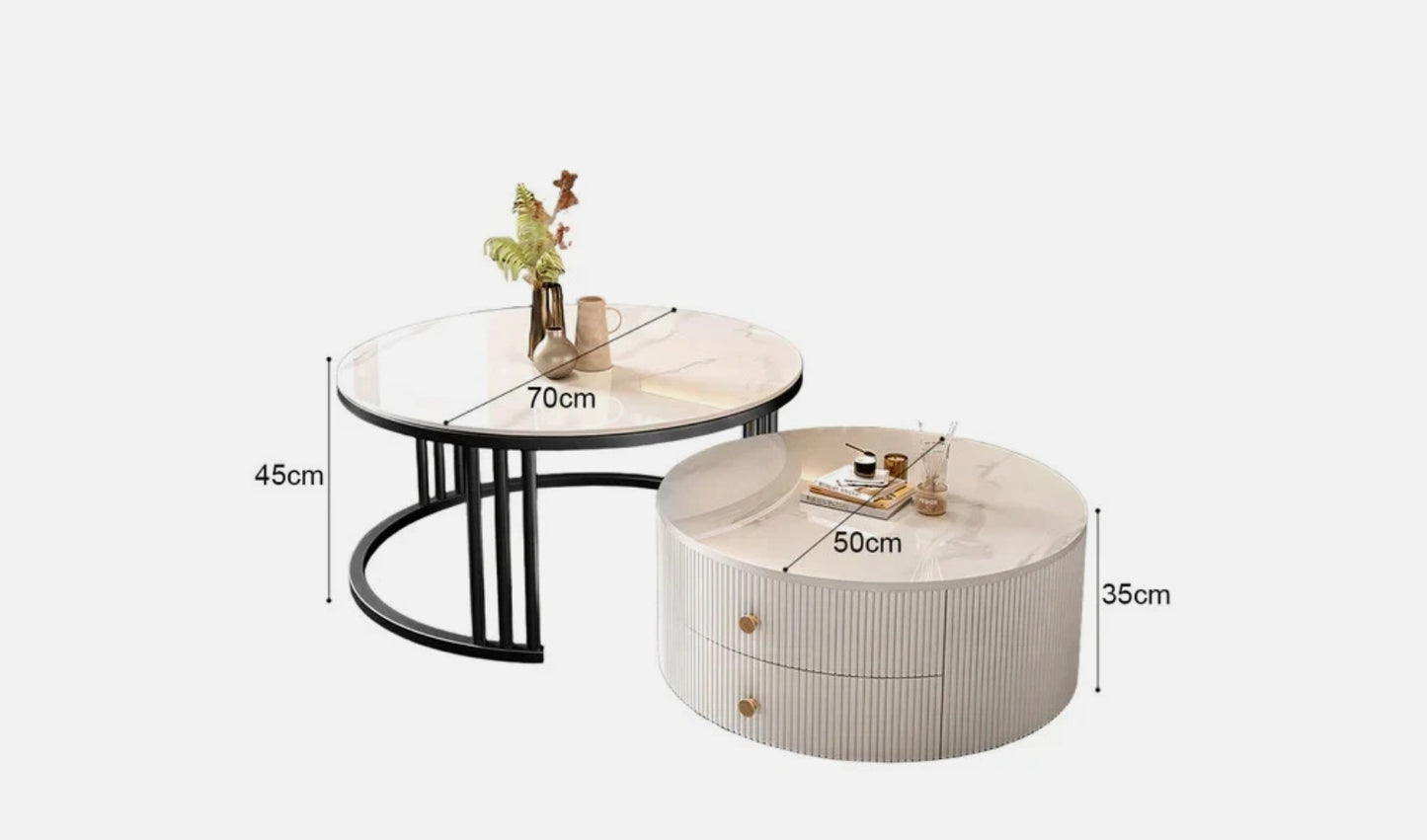 CELESTE Marble Nesting Coffee Table Set