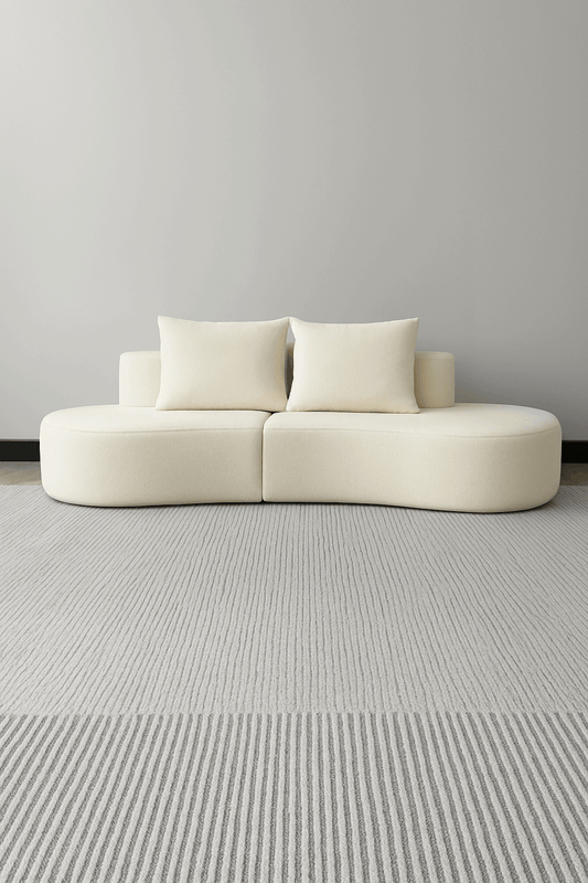 LUNA Compressed Sofa – Modern Curved Comfort 240CM Cream