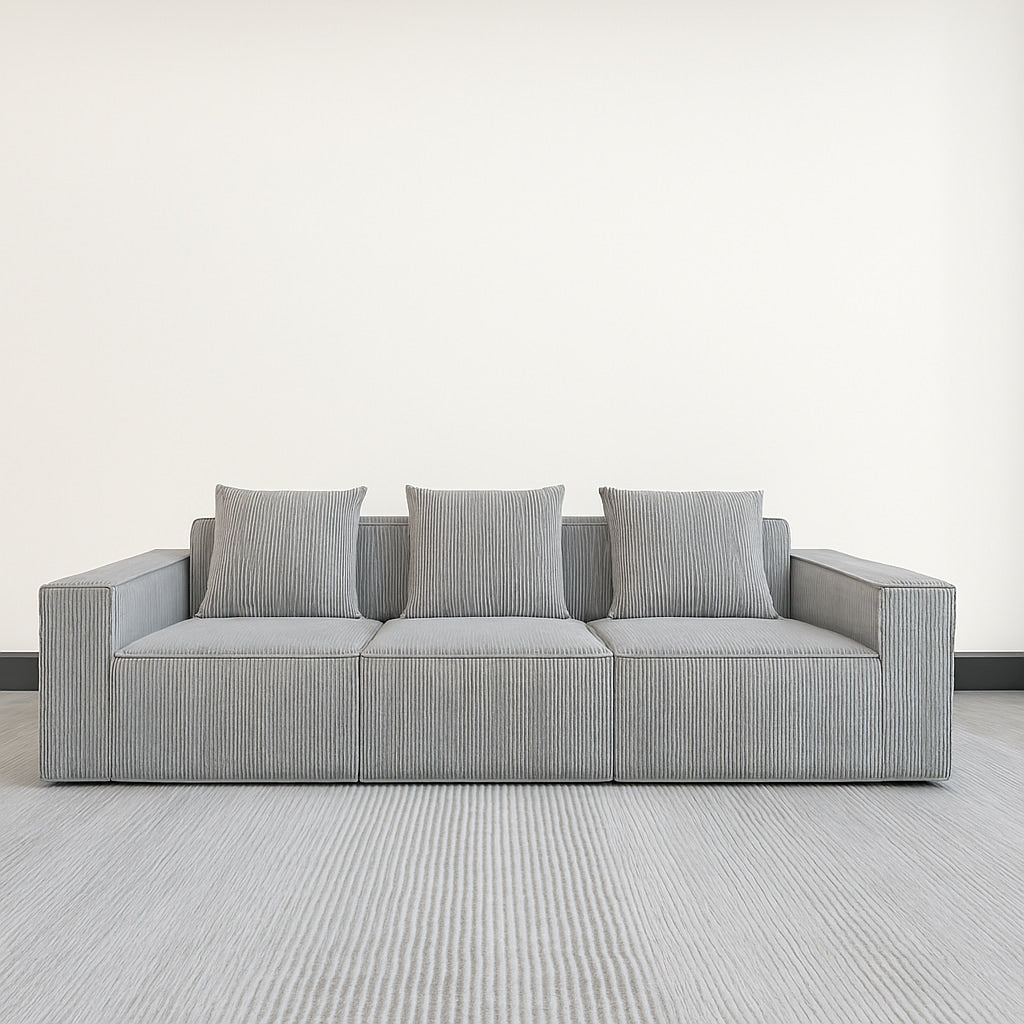 SOLENE Compressed 3-seater Sofa with Matching Ottoman –  300cm