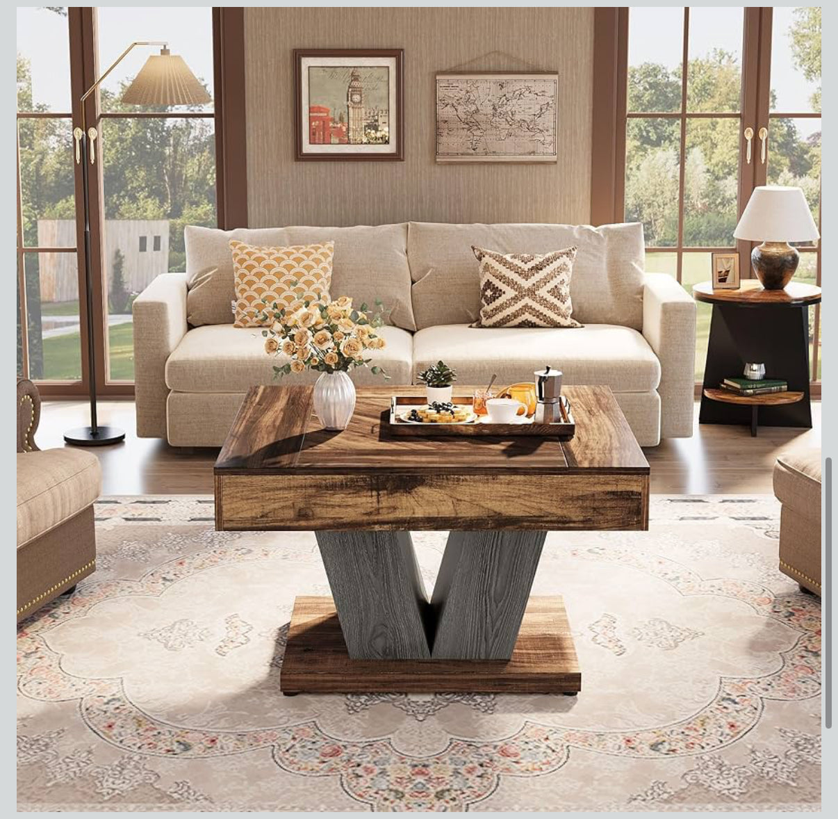 Soledad Sculptural Coffee Table – Warm Rustic Elegance