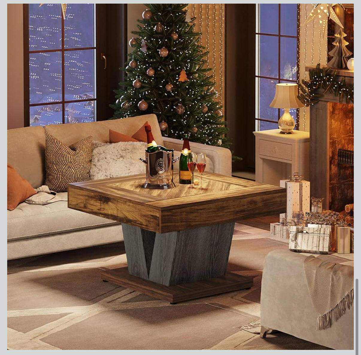 Soledad Sculptural Coffee Table – Warm Rustic Elegance