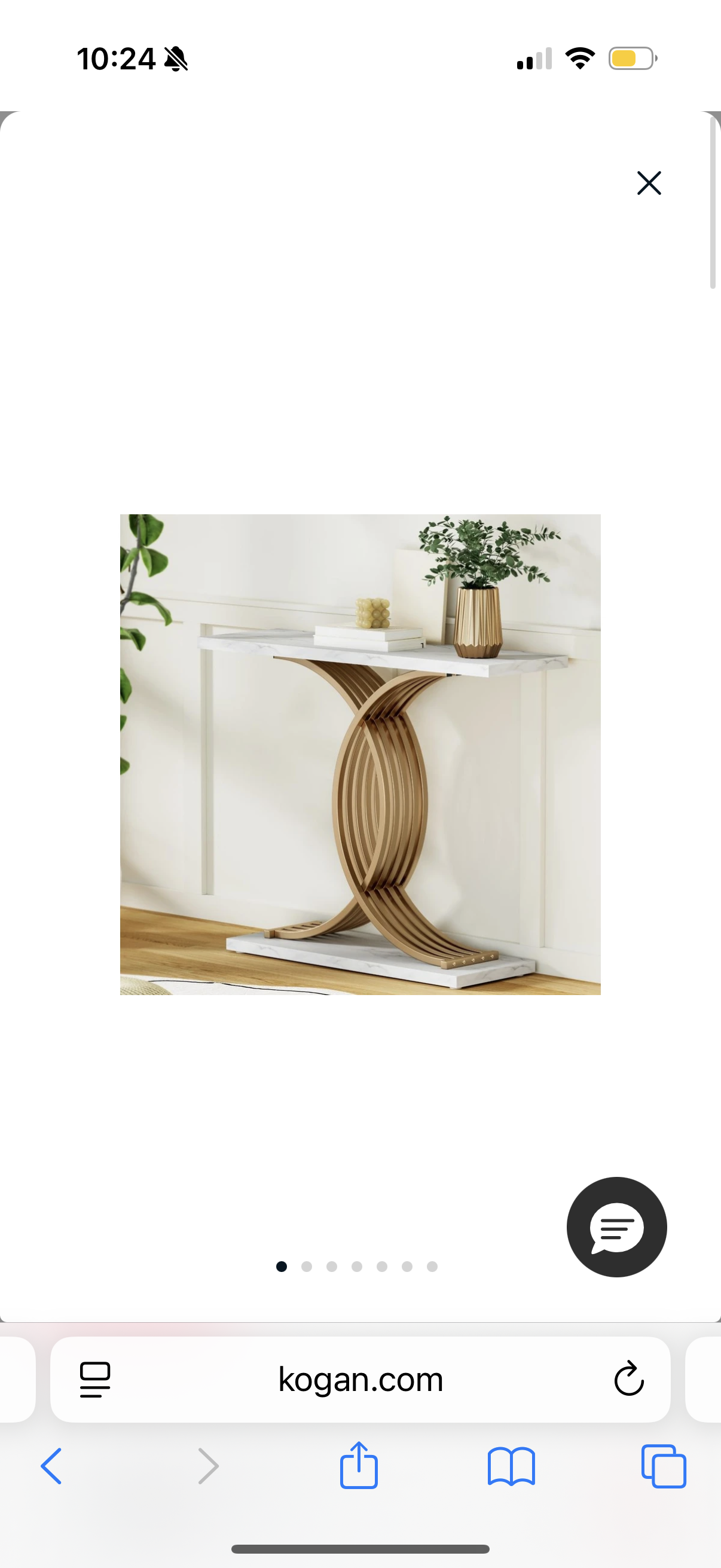 Norman Console Table Marble Effect White&Gold