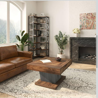 Soledad Sculptural Coffee Table – Warm Rustic Elegance