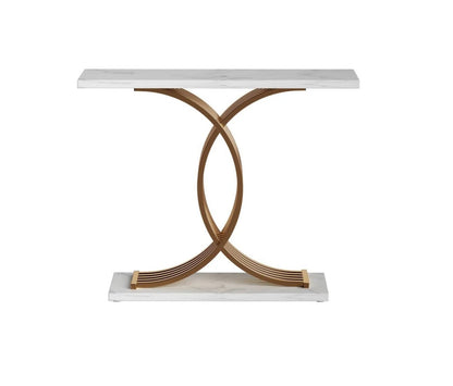 Norman Console Table Marble Effect White&Gold