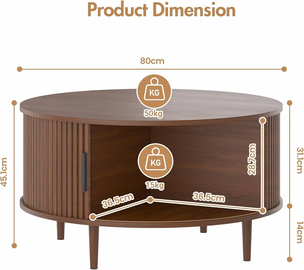 Janine Fluted Storage Coffee Table