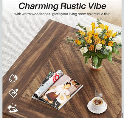 Soledad Sculptural Coffee Table – Warm Rustic Elegance