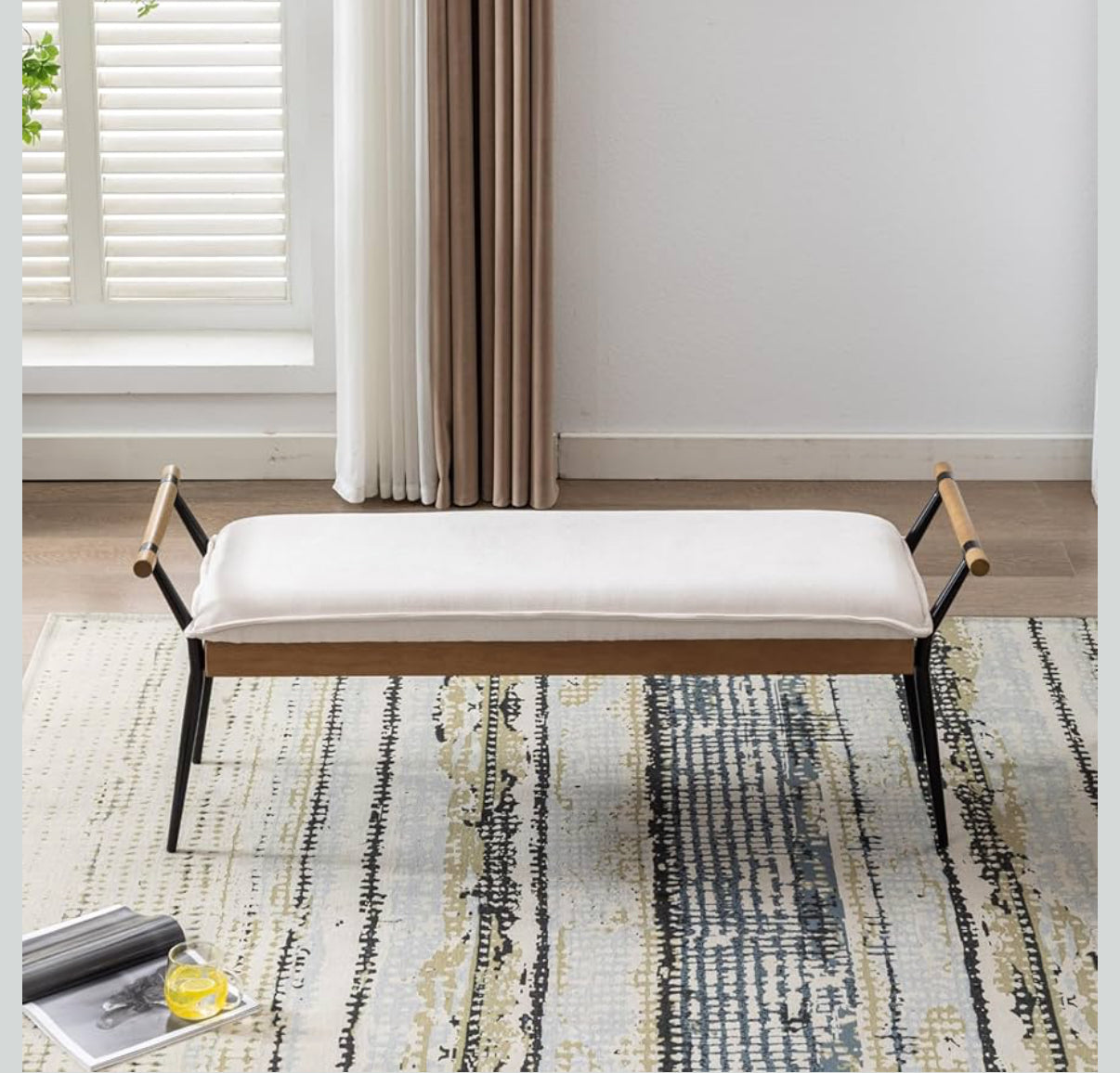 Noa Wooden Armrest Ottoman