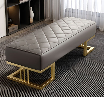 ASTORIA  Coffee Grey PU Leather Ottoman Bench