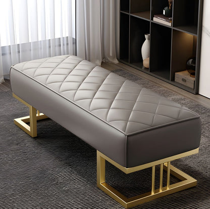 ASTORIA  Coffee Grey PU Leather Ottoman Bench