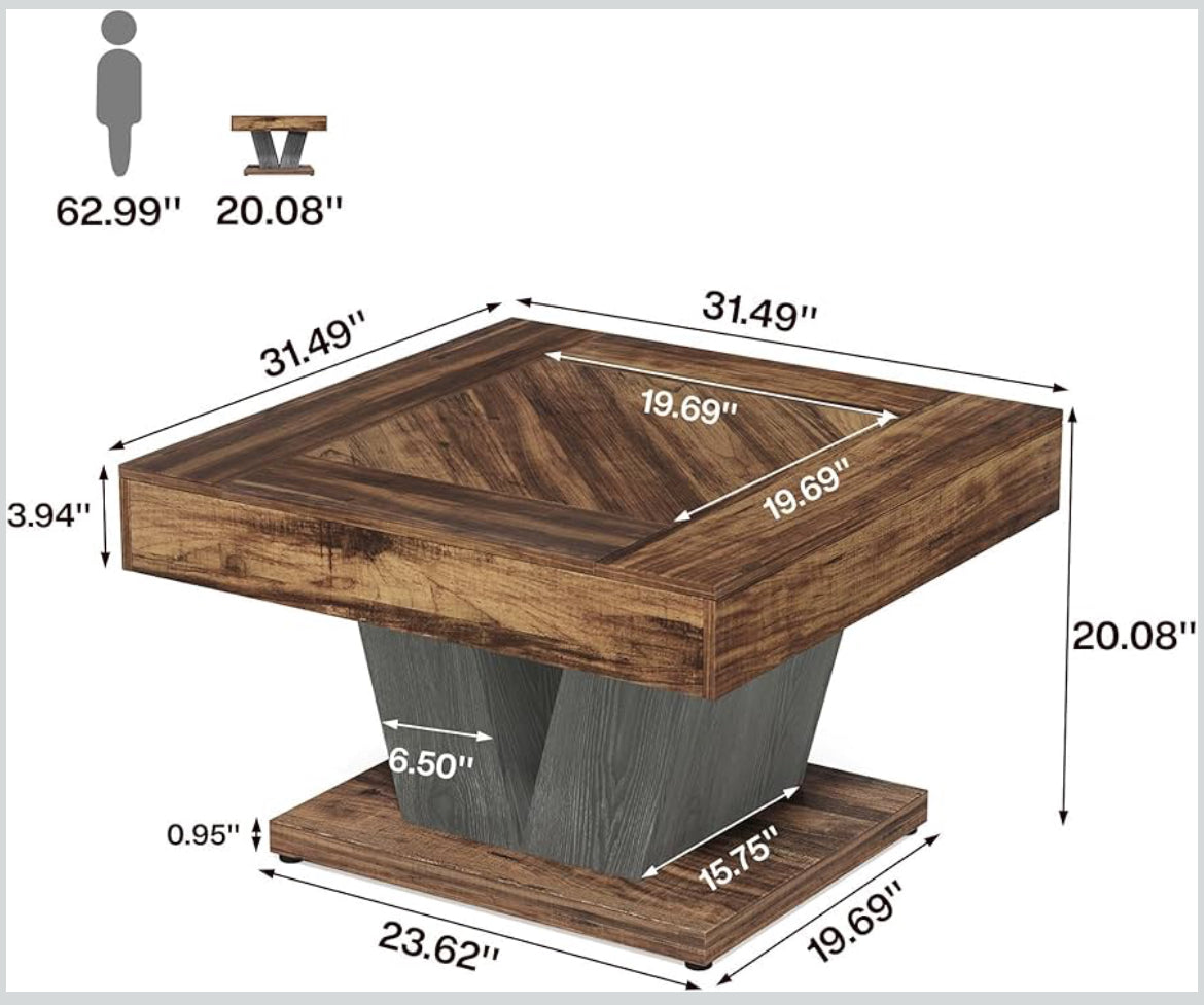Soledad Sculptural Coffee Table – Warm Rustic Elegance
