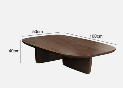 CEDAR Curved Minimalist Coffee Table — Walnut Finish