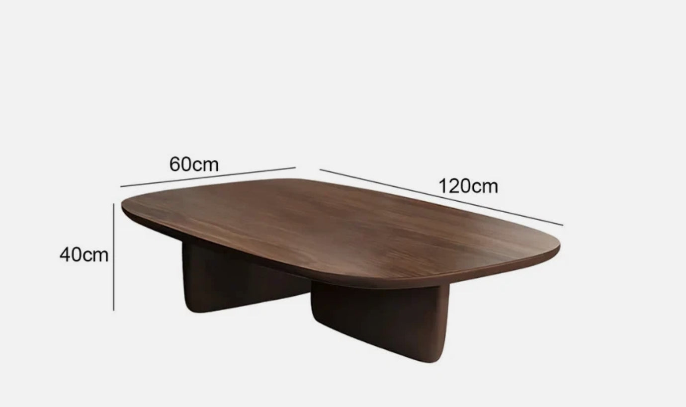 CEDAR Curved Minimalist Coffee Table — Walnut Finish