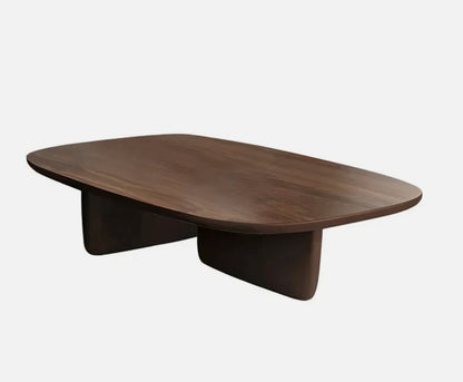 CEDAR Curved Minimalist Coffee Table — Walnut Finish