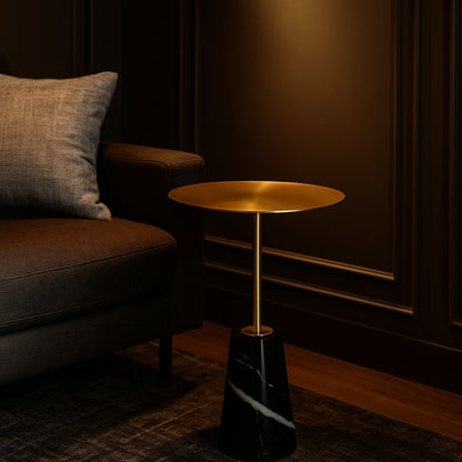 CLEO Side Table – Black Marble & Brushed Gold