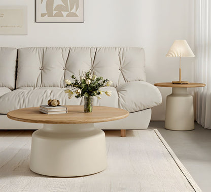 DOPPIO Coffee & Side Table Set – Contemporary Elegance in Wood and Ceramic Finish
