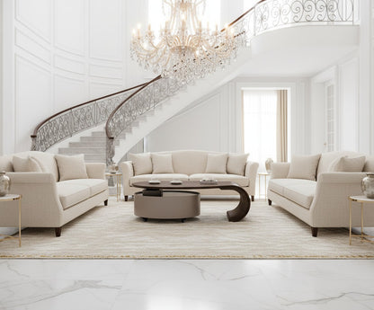 ÉCLAIR Modern Coffee Table with Hidden Storage – Curved Wood Design & Rolling Base