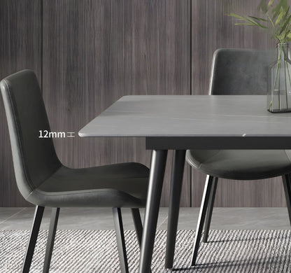 Modern Slate-Top Dining Table with Carbon Steel Frame 140*70*75