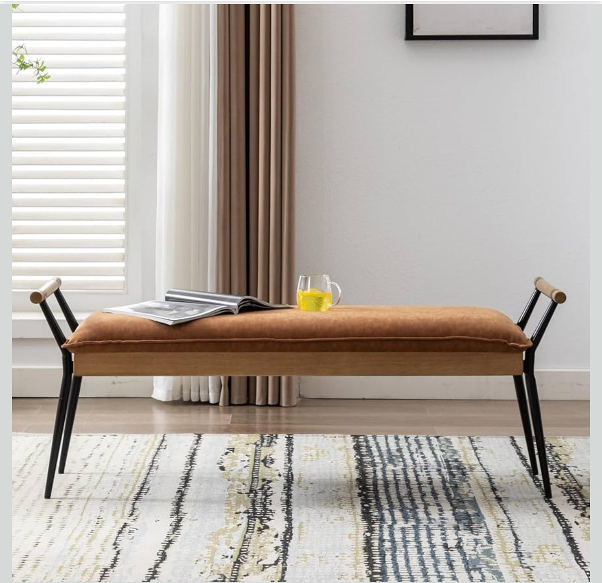 Luca Wooden Armrest Ottoman