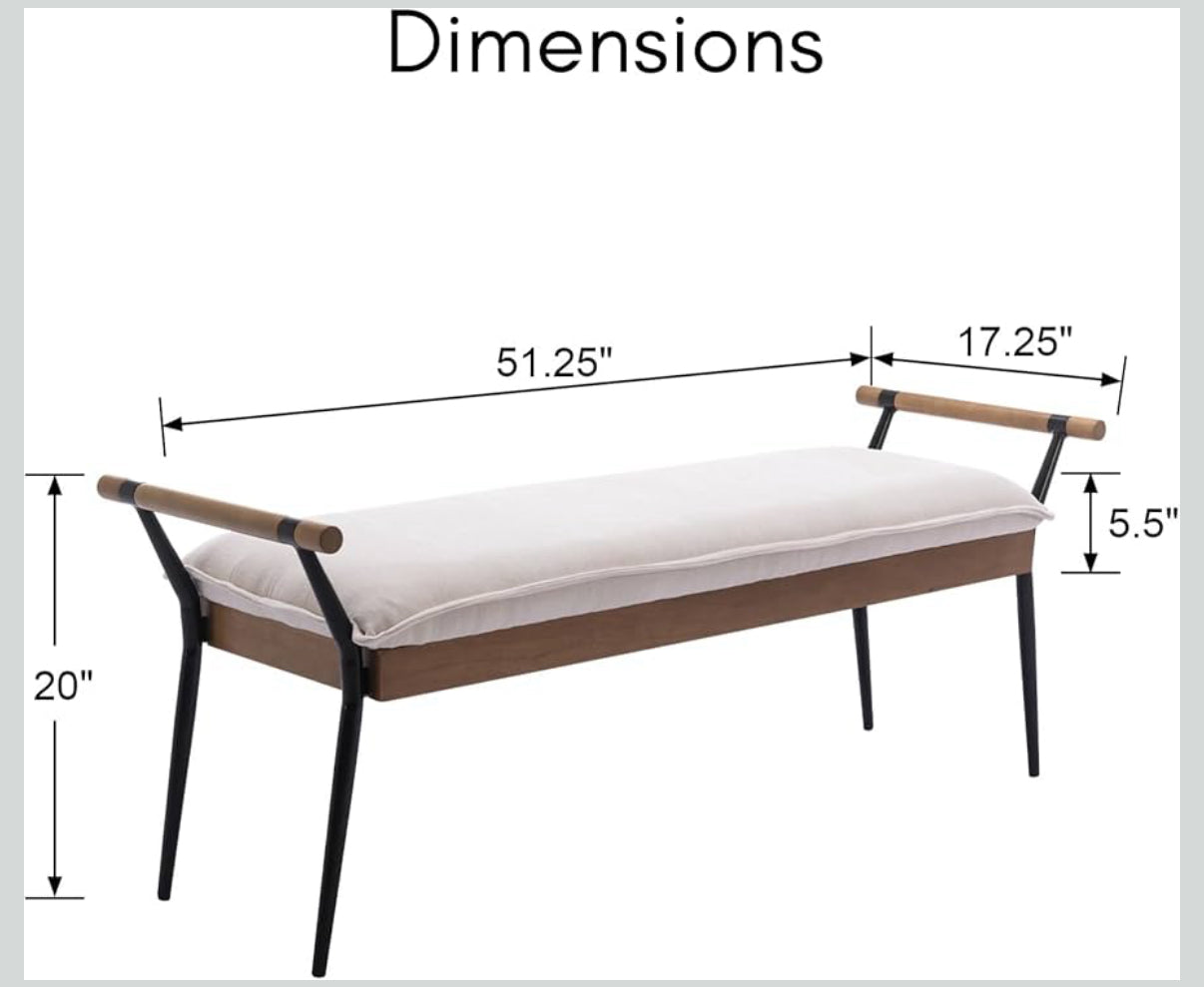 Noa Wooden Armrest Ottoman