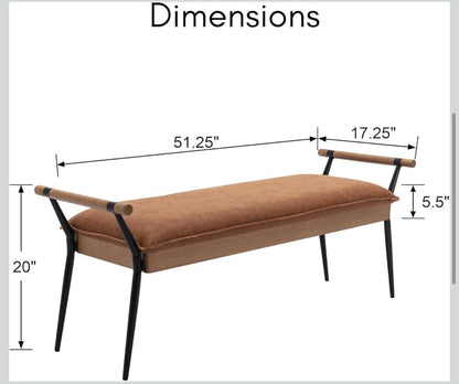 Luca Wooden Armrest Ottoman