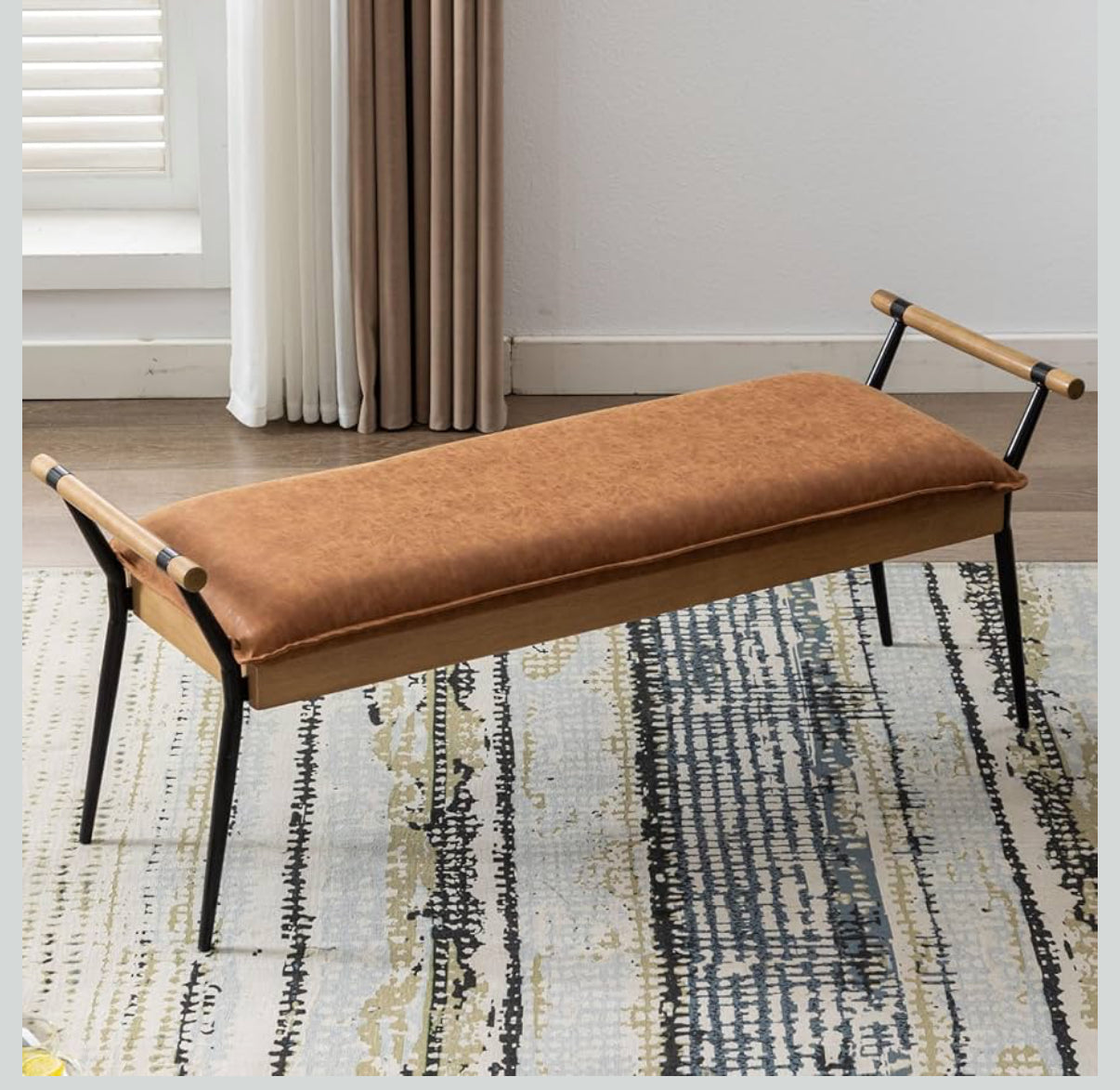 Luca Wooden Armrest Ottoman