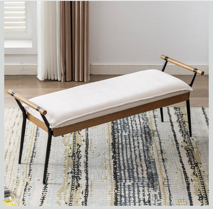 Noa Wooden Armrest Ottoman