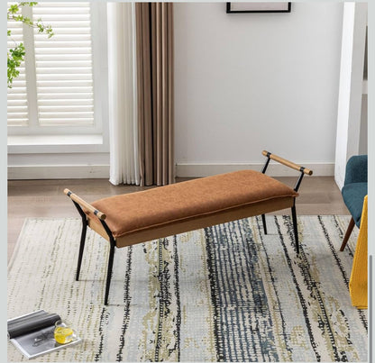 Luca Wooden Armrest Ottoman