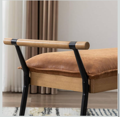 Luca Wooden Armrest Ottoman