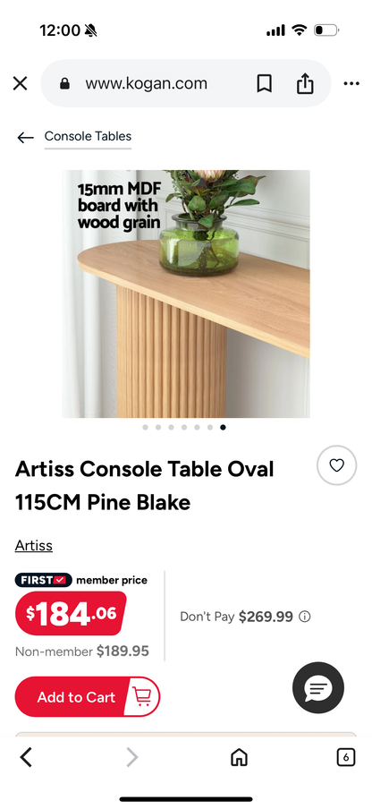 Blake oval console table