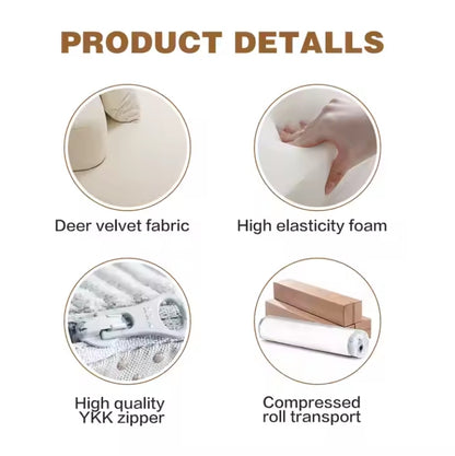 LUNA Compressed Sofa – Modern Curved Comfort 240CM Cream