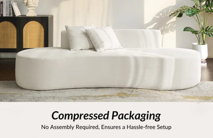 LUNA Compressed Sofa – Modern Curved Comfort 240CM Cream