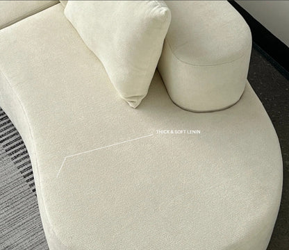 LUNA Compressed Sofa – Modern Curved Comfort 240CM Cream
