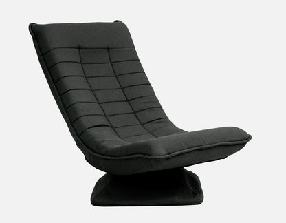 Laure 360° Swivel Floor Lounge Chair – Foldable Recliner in Beige, Charcoal & Black PU