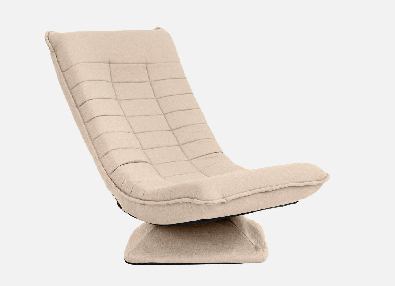 Laure 360° Swivel Floor Lounge Chair – Foldable Recliner in Beige, Charcoal & Black PU