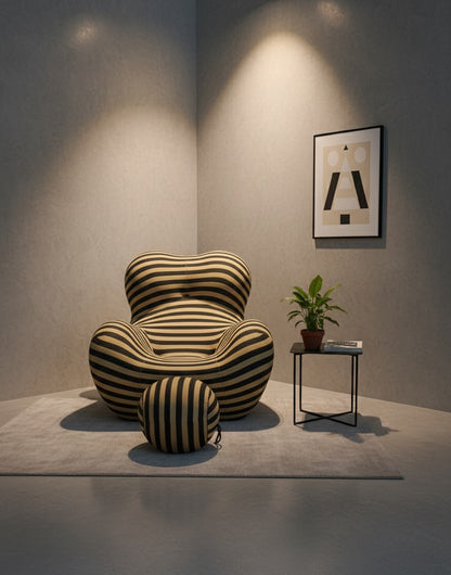 NEORA — Sculptural Lounge Chair with Footrest
