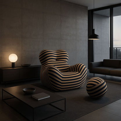 NEORA — Sculptural Lounge Chair with Footrest