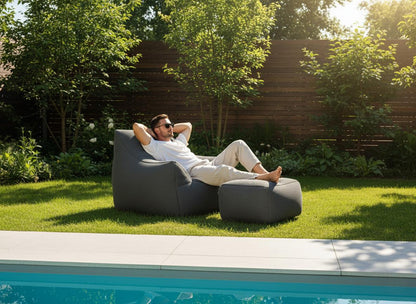 Nesta Compressed Lounge Chair & Footstool