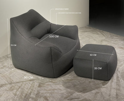 Nesta Compressed Lounge Chair & Footstool