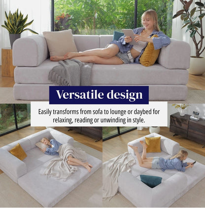 Nayla Modular Lounge Sofa — Multi-Position Convertible Comfort Seating