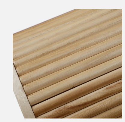 OAKY Fluted Side Table – Natural Oak Accent Table (Modern Japandi Style)