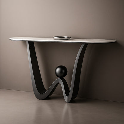 SAGITTARIUS Console Table – Sculptural Design with Marble Top