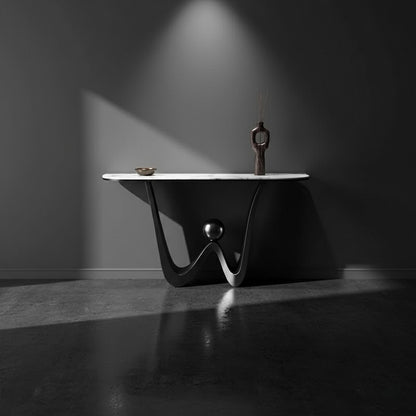 SAGITTARIUS Console Table – Sculptural Design with Marble Top